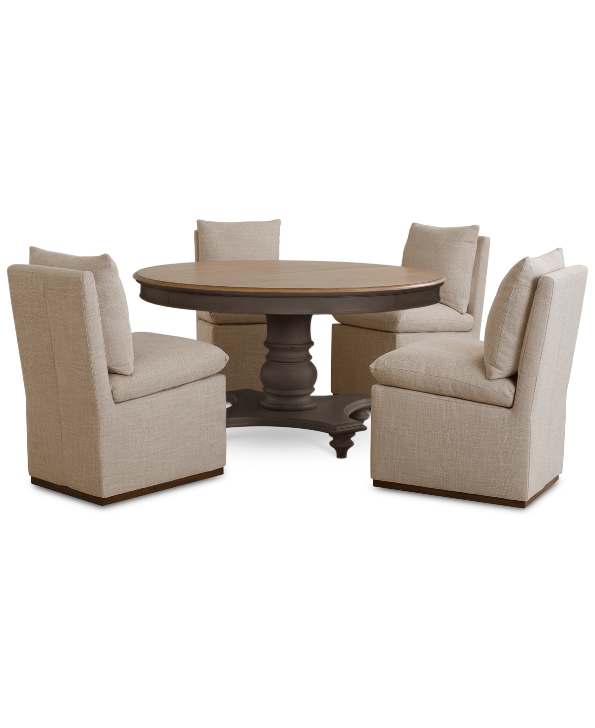 Macy's 5 Pc. Set (mandeville Round Dining Table & 4 Kenity Ii Side Chairs), Created For  In Brown