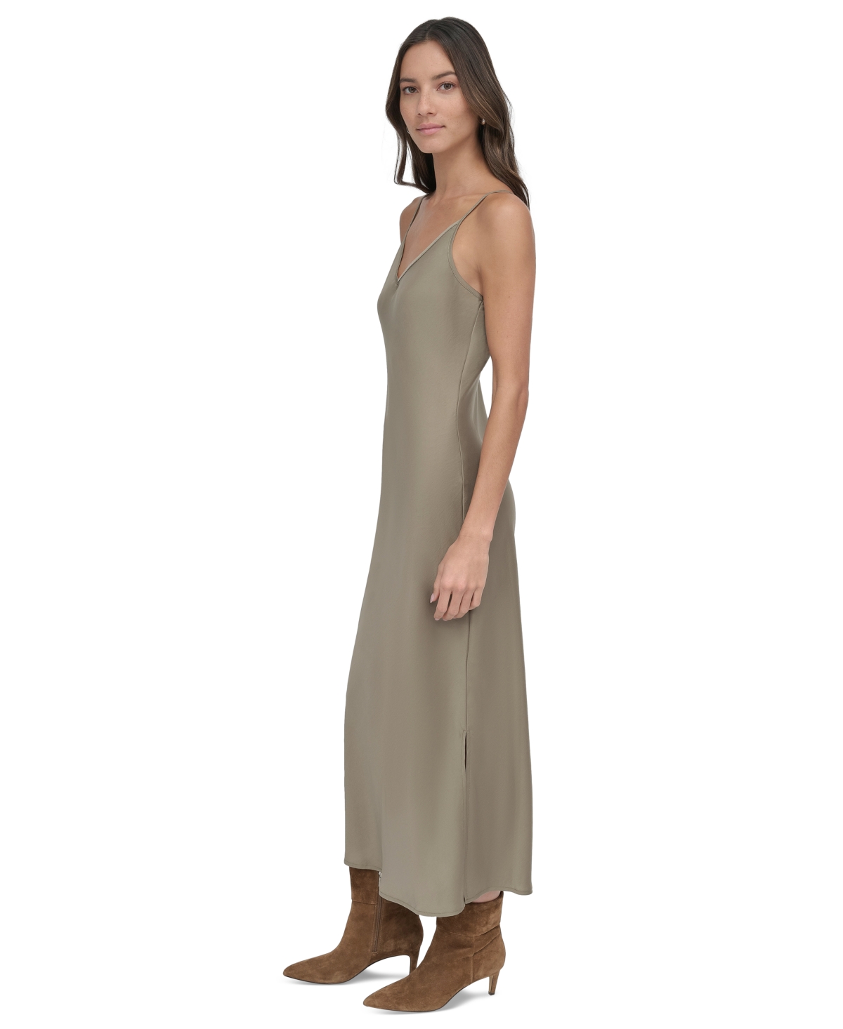 DKNY JEANS WOMEN'S WASHER SATIN BIAS SLIP DRESS 