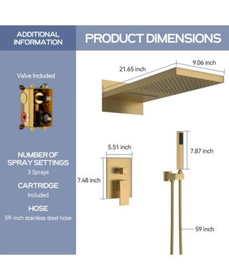 Waterfall Shower System with Valve Kit and Handheld Spray