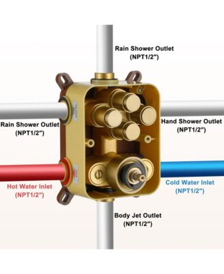 Single Handle 1-Spray Thermostatic 4-function Shower Faucet
