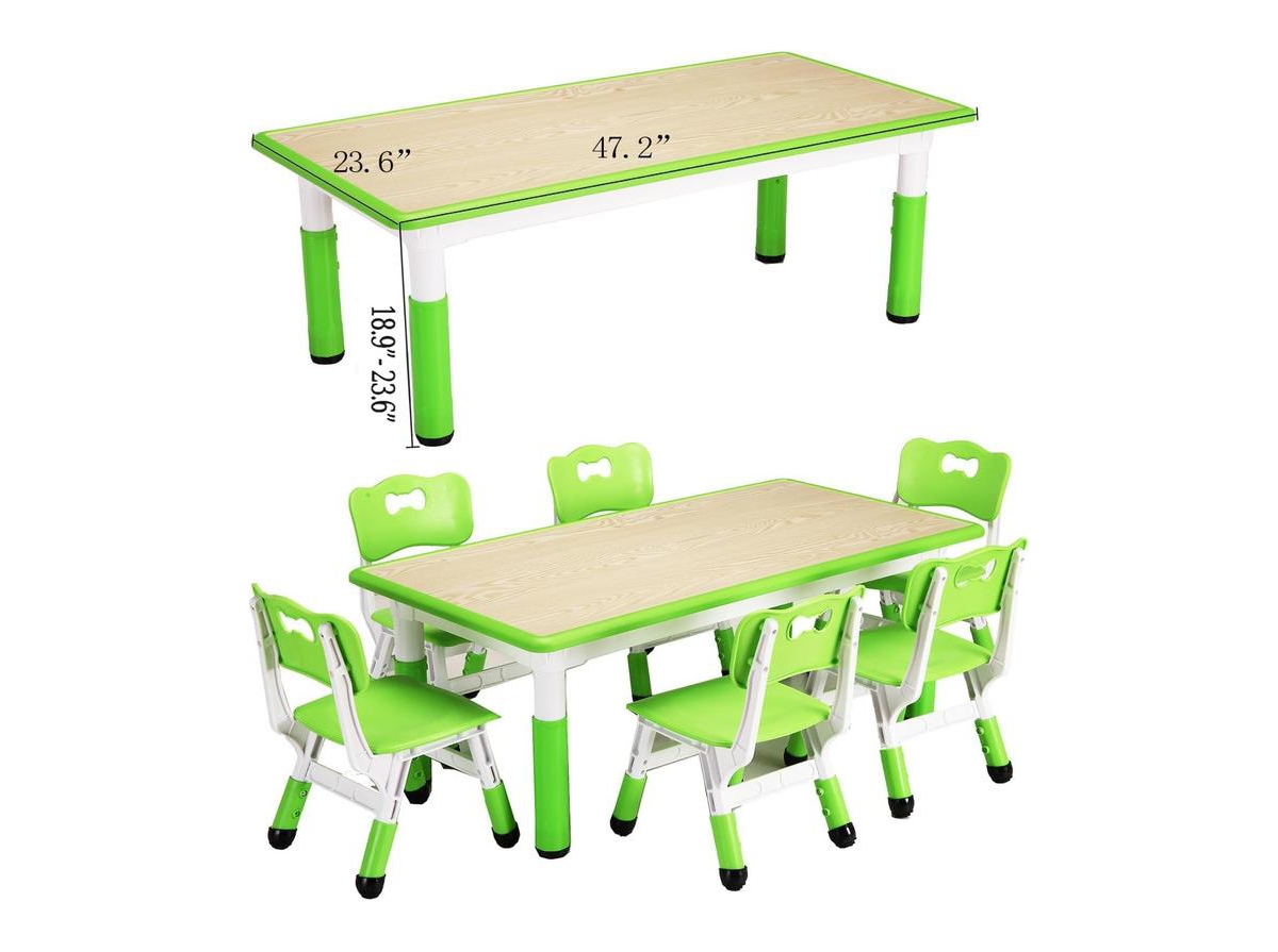 gaomon Modern Kids Table and 6 Chair Set, 47.20