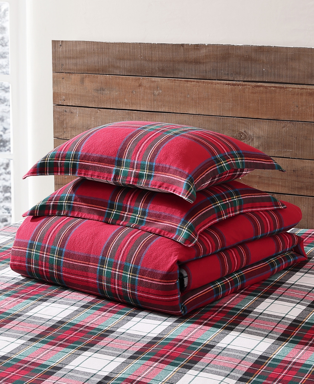 Levtex Spencer Plaid Flannel 2-pc. Comforter Set, Twin/twin Xl In Red