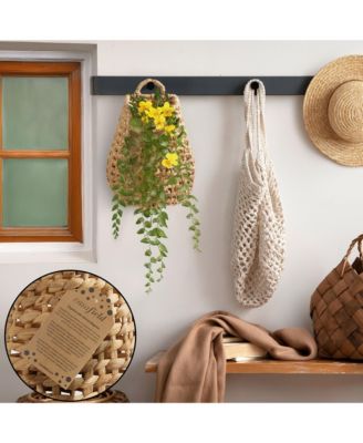 Water Hyacinth Boho Planter Accent Open Weave Wall Hanging Basket