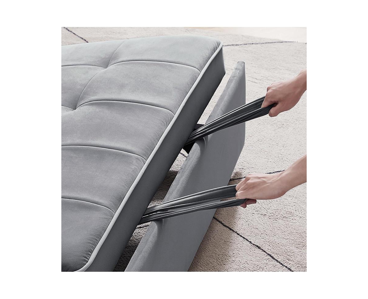 gaomon Convertible Sofa Bed, 3-in-1 Multi-Functional Velvet Sleeper Couch Pull-Out Bed, Loveseat Sofa Chaise Lounge with Usb Port, Cupholder, Side Poc