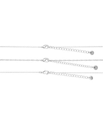 Cubic Zirconia Cross and Wing Layered Necklace Set