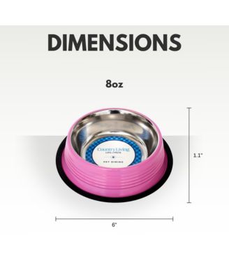 Set of 2 Ribbed Non-Slip Stainless Steel Pet Bowls – Durable and Safe Dog Bowls