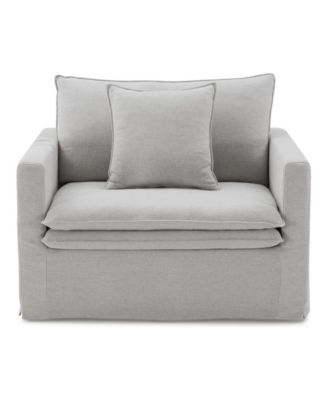 47" Linen Maddy Narrow Track Arm Chair