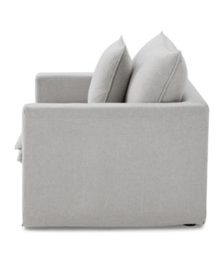 47" Linen Maddy Narrow Track Arm Chair