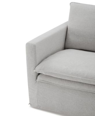 47" Linen Maddy Narrow Track Arm Chair