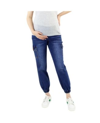 Maternity Denim Cargo Jogger