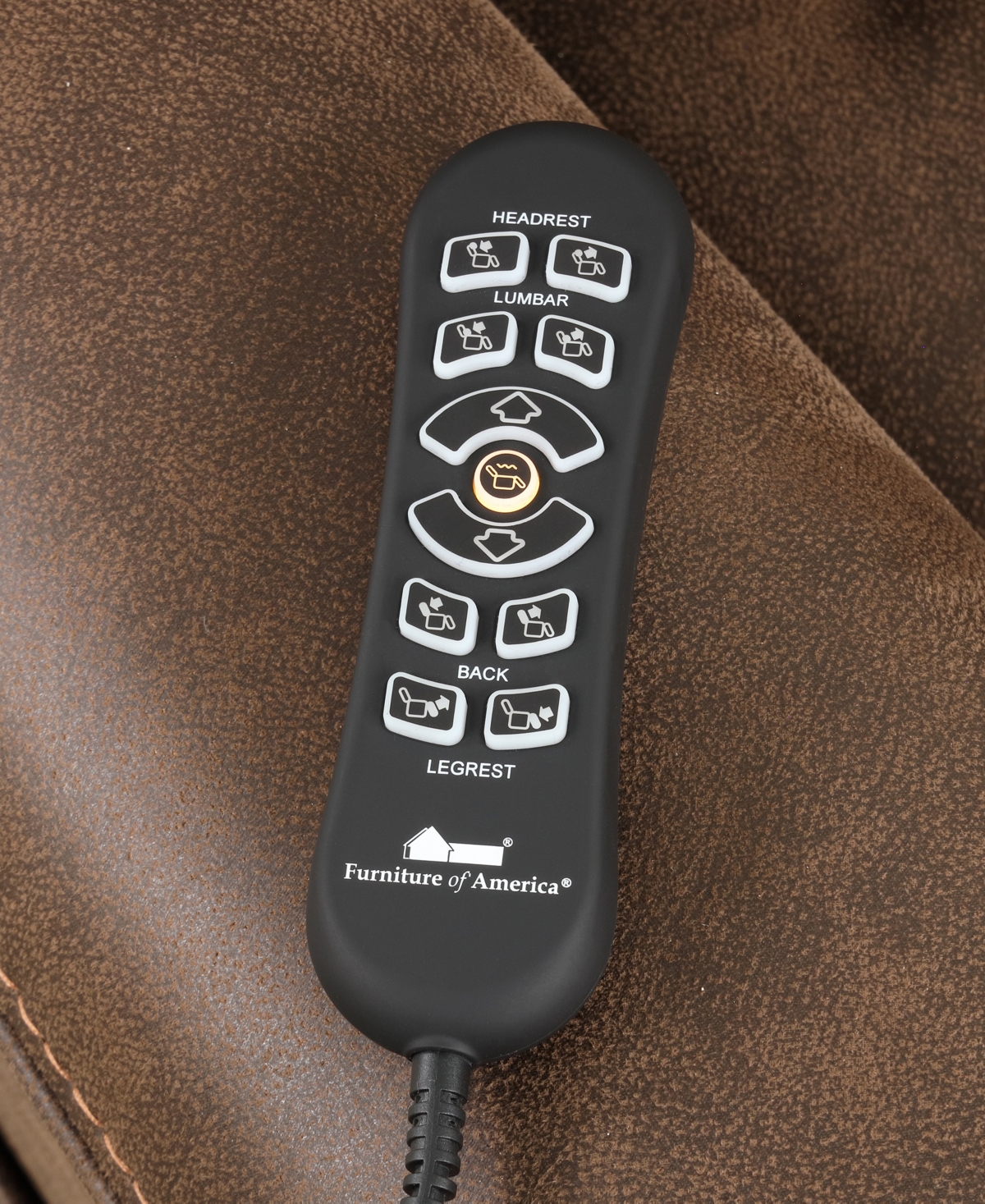 Furniture Of America 39" Leafstorm Artificial Leather Power Recliner Lift Chair In Walnut