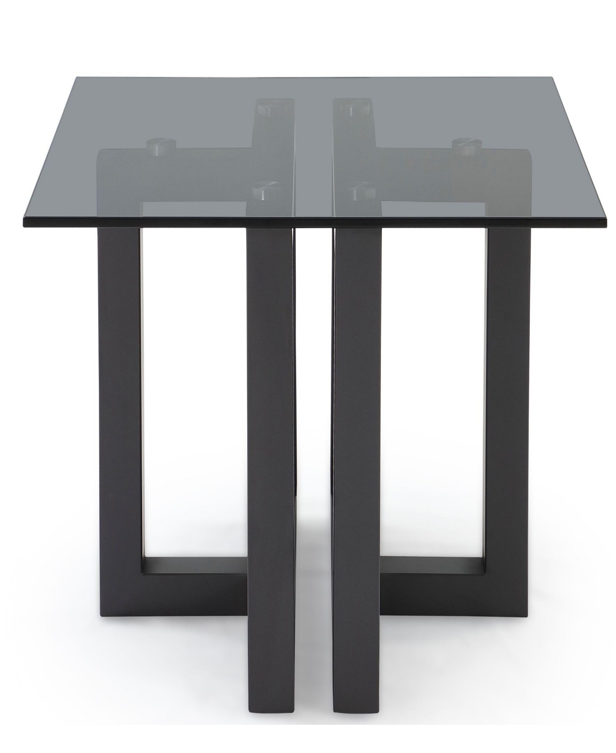 Macy's Emila 24" Square Glass Mix And Match End Table In Smoked Glass,gunmetal