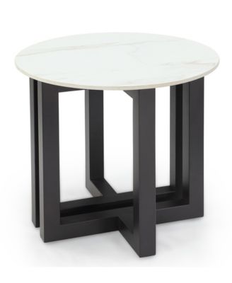 Emila 24" Round Sintered Stone Mix and Match End Table