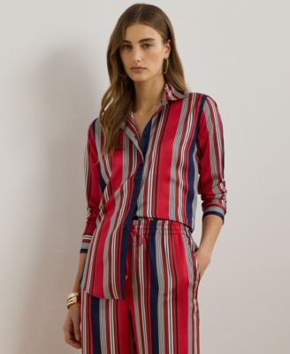 Lauren Ralph Lauren - Petite Classic-Fit Striped Charmeuse Shirt