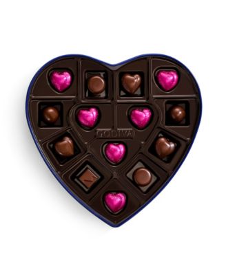Valentine's Day Goldmark Assorted Dark Chocolates Heart Shaped Tin, 14 Pieces