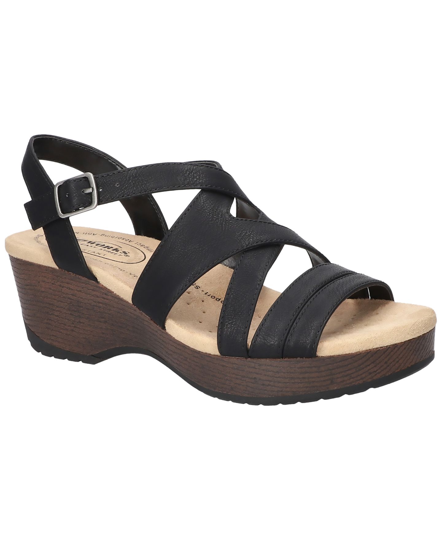 Женские сандалии Easy Street Rosella Slip-Resistant, цвет: Чёрный — фото 1