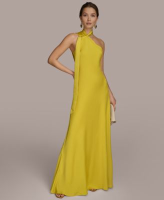 Donna Karan New York - Women's Asymmetric-Tie-Neck Gown