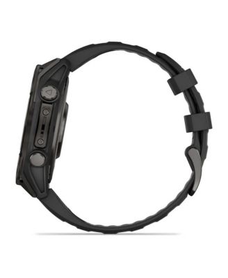 fenix 8 47mm, AMOLED, Outdoor & Fitness GPS Smartwatch, Saphire, Carbon Gray Titanium Black, Black/Pebble Gray Band