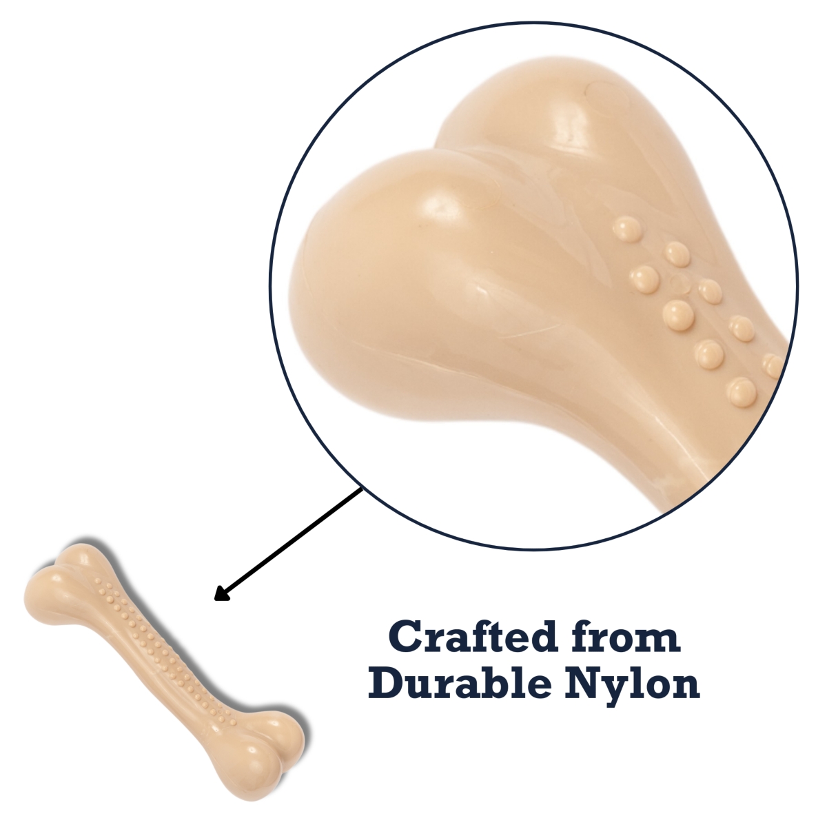 Country Living Nylon Chew Bone Dog Toy for Heavy Chewers – Chicken Flavored, Promotes Dental Health & Fun – -khaki