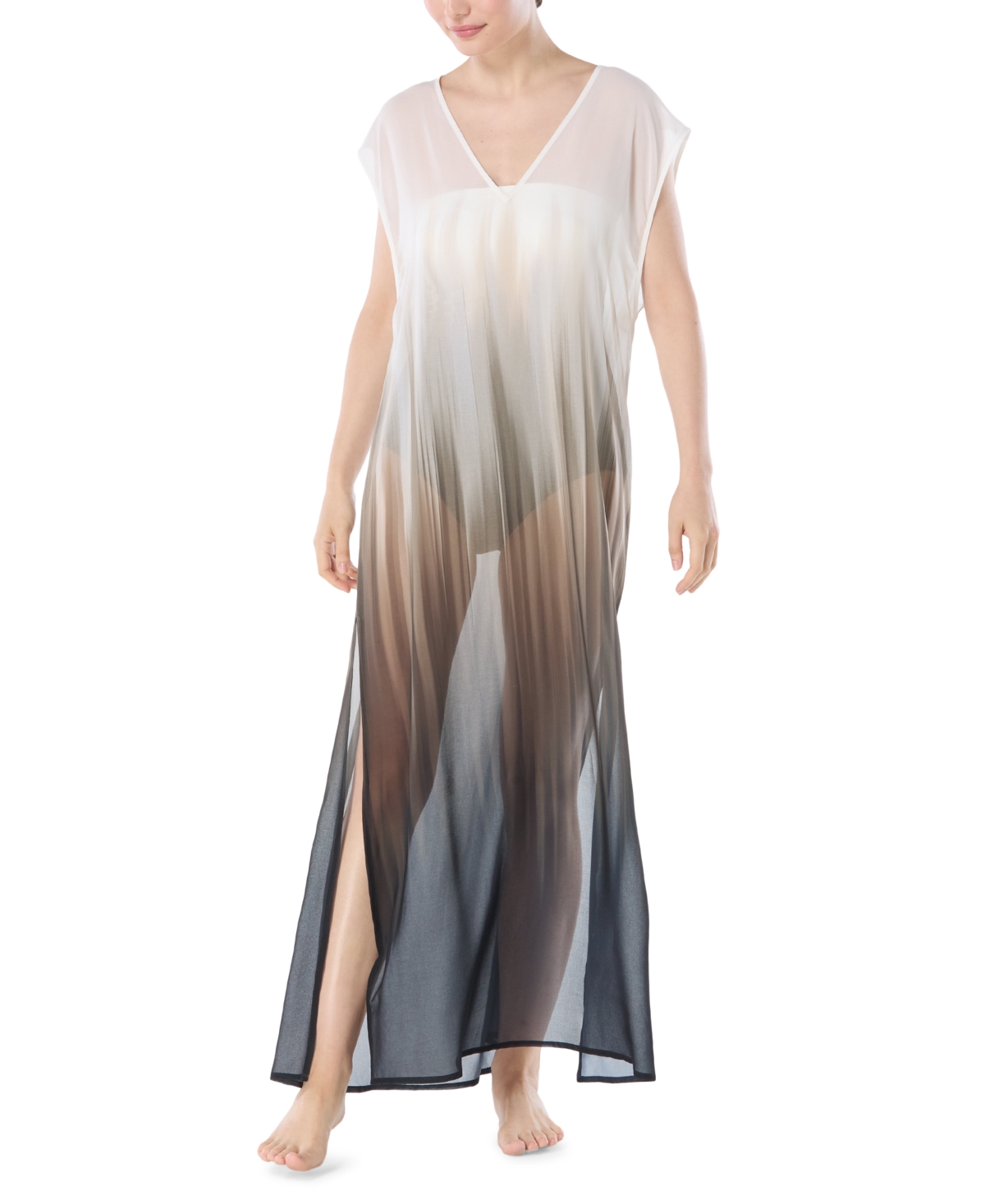 Women's V-Neck Maxi Dress Swim Cover-Up - Black