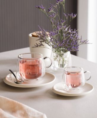 Artesano Hot Cold Beverages Large Insulated Coffee Glass, Set of 2