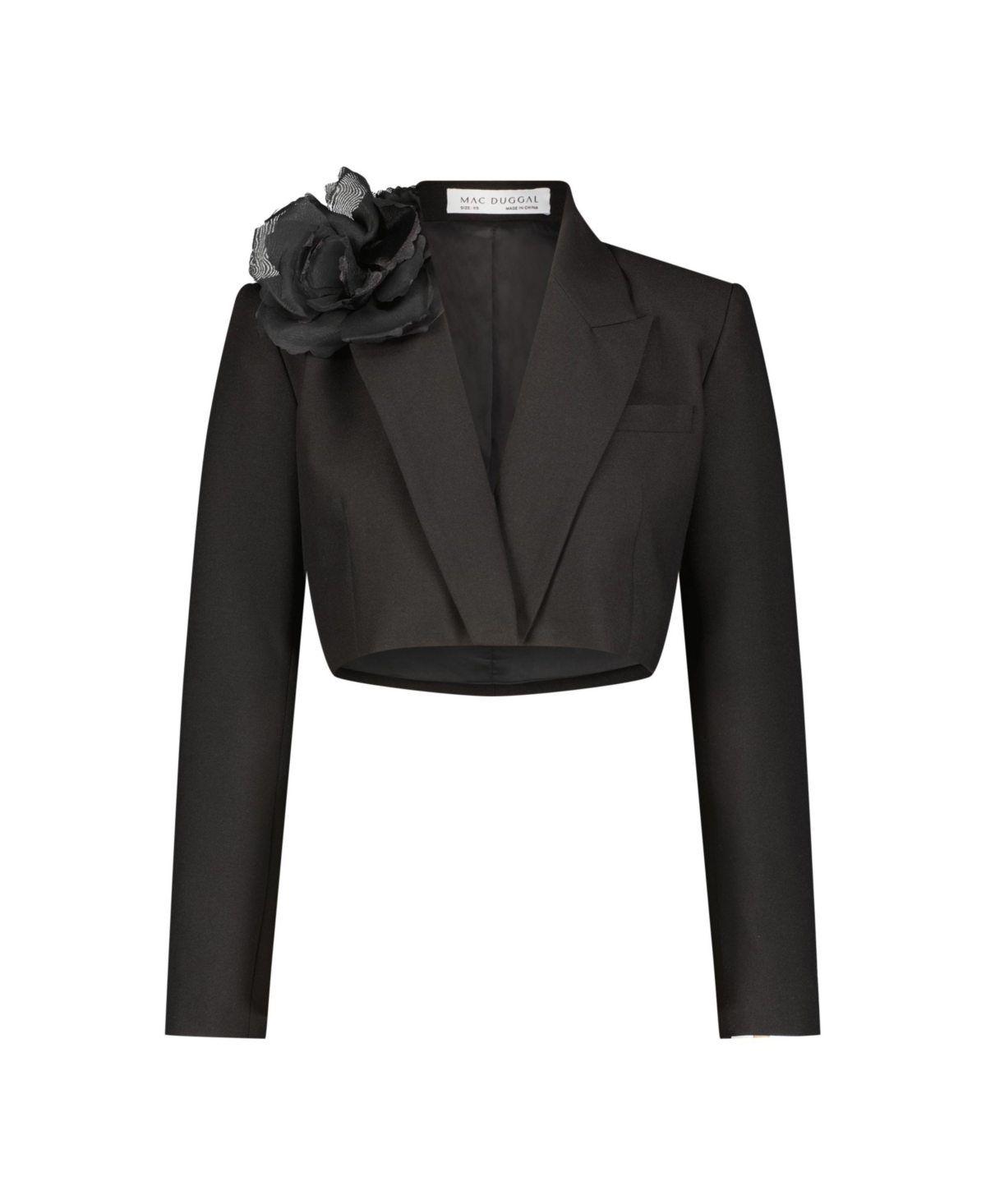 Mac Duggal Women's Cropped Crepe Tailored Blazer