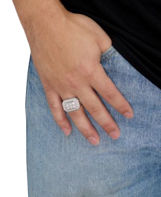 Men's Lab Grown Diamond Halo Octagon Cluster Ring (2 ct. t.w.) in 10k White Gold