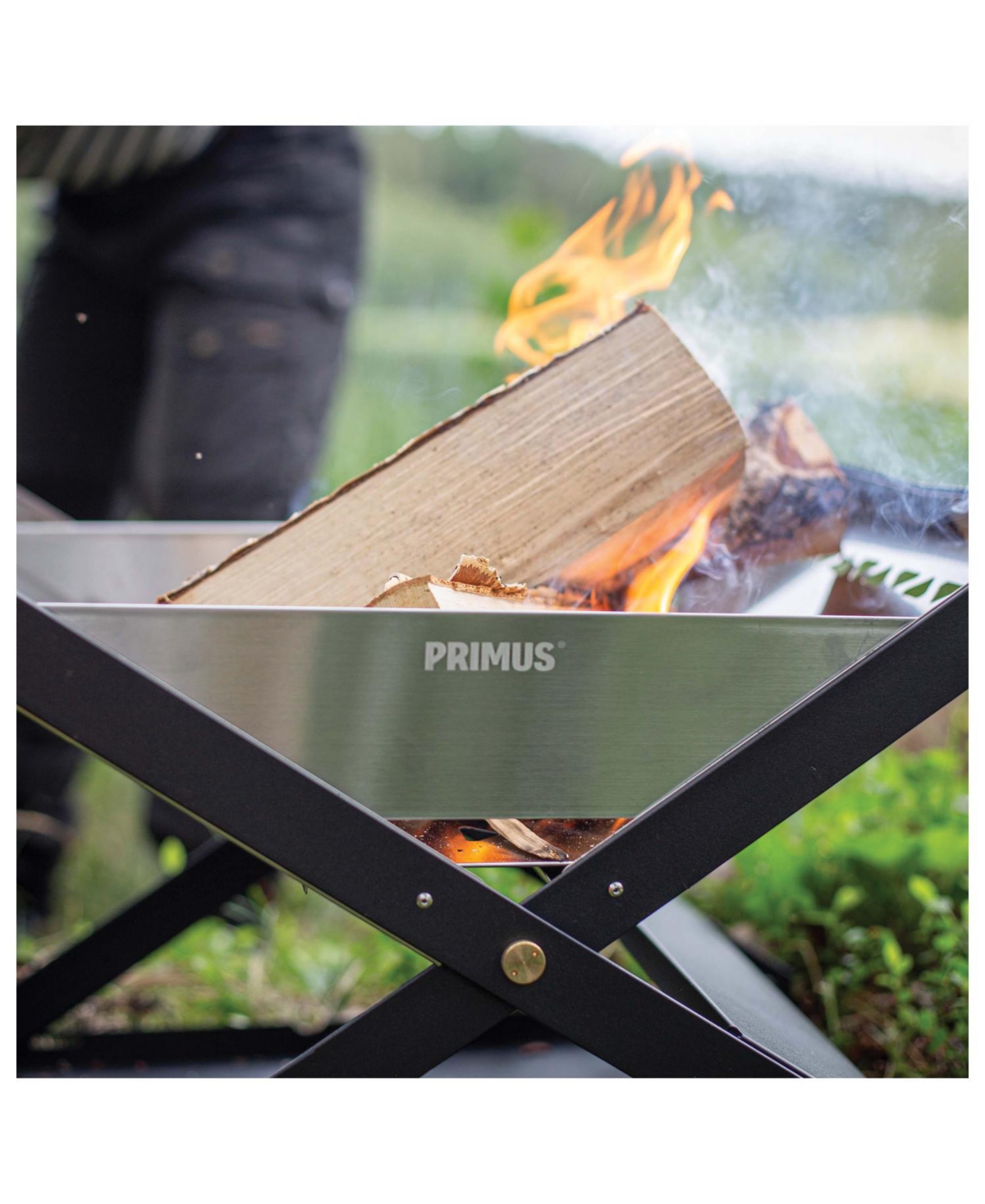 Primus Kamoto Portable Open Fire Pit Grill, Perfect for Open Fire Cooking, Suitable Leave No Trace Option,