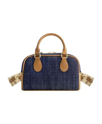 Denim Logo Mini Satchel Crossbody Bag