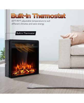 18 Inch 1500W Electric Fireplace Freestanding and Recessed Heater