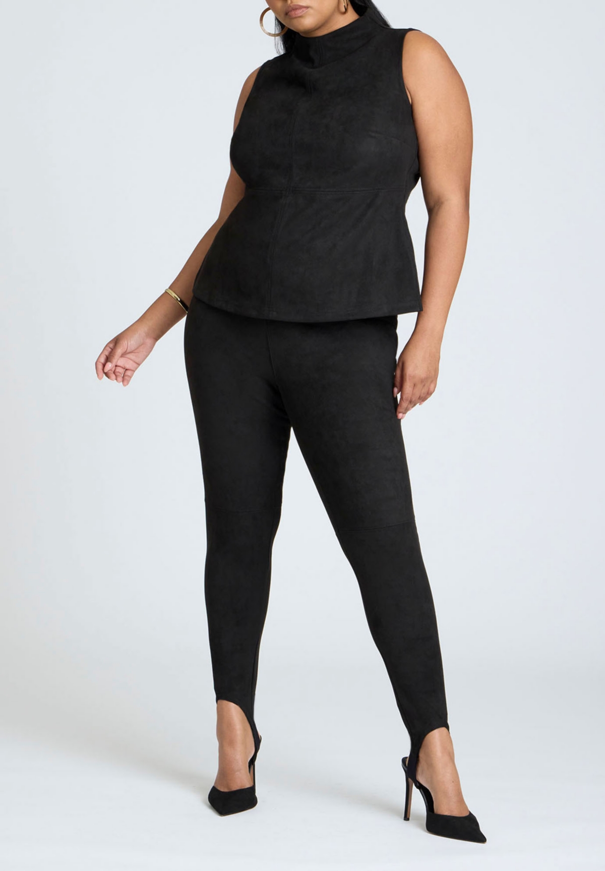 Eloquii Plus Size Faux Suede Sleeveless Top