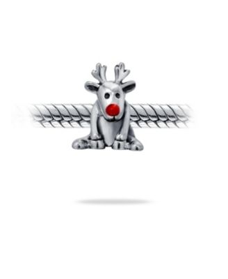 Caribou Elk Christmas Charm Bead Sterling Silver for Bracelets