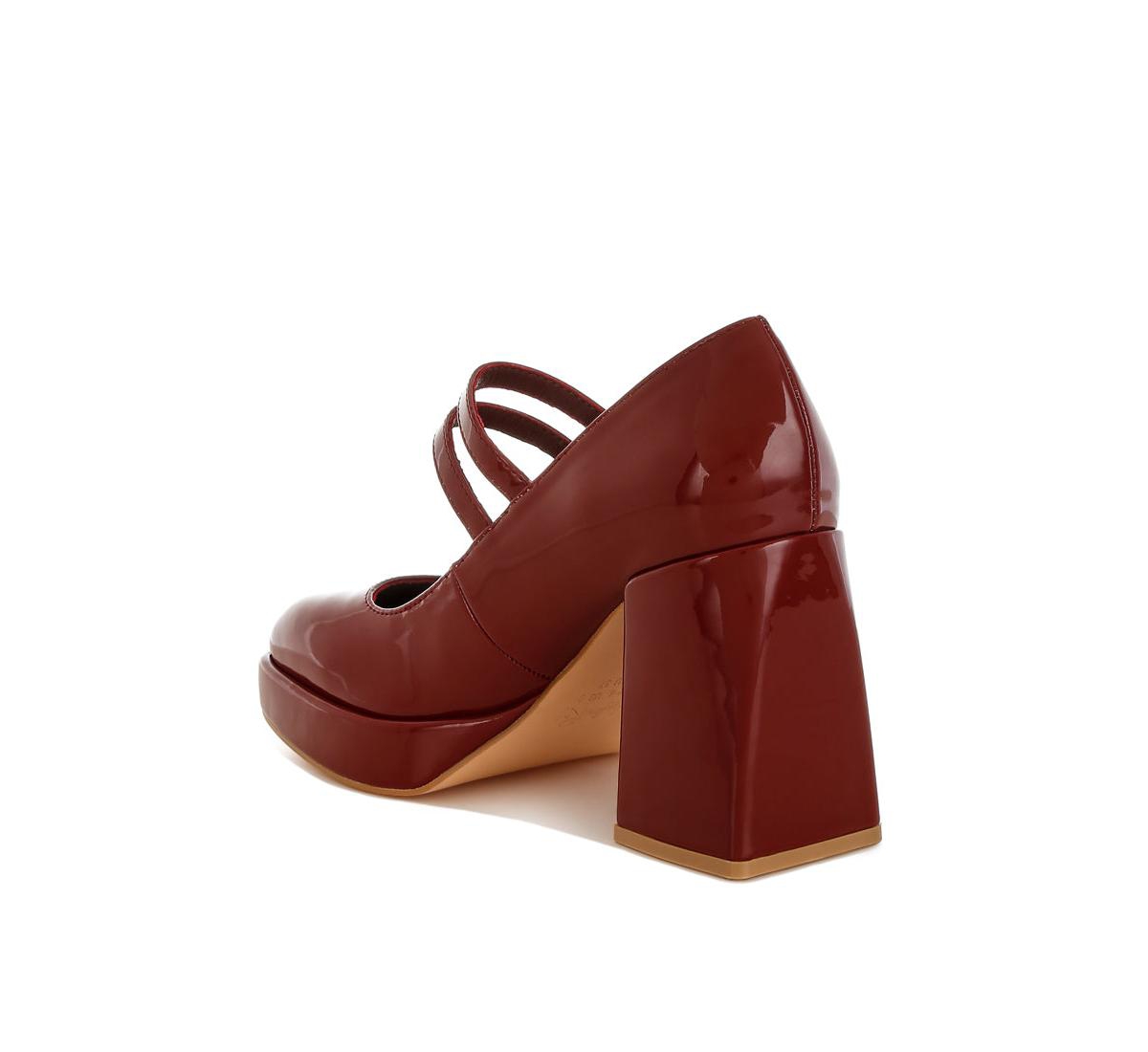 London Rag Sonata Double Strap Mary Jane Sandals - Dark-red