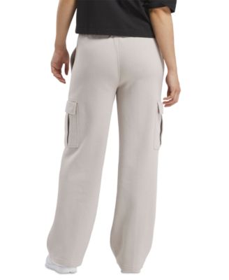 Reebok Women's Identity Mid-Rise Fleece Cargo Sweatpants Macy's