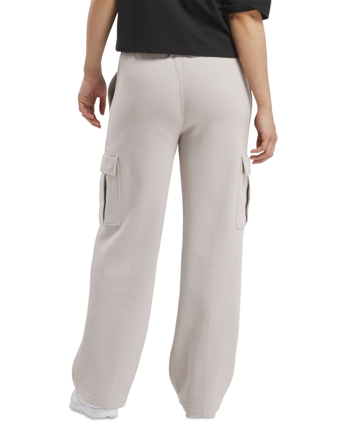 REEBOK WOMEN'S IDENTITY MID-RISE FLEECE CARGO SWEATPANTS 