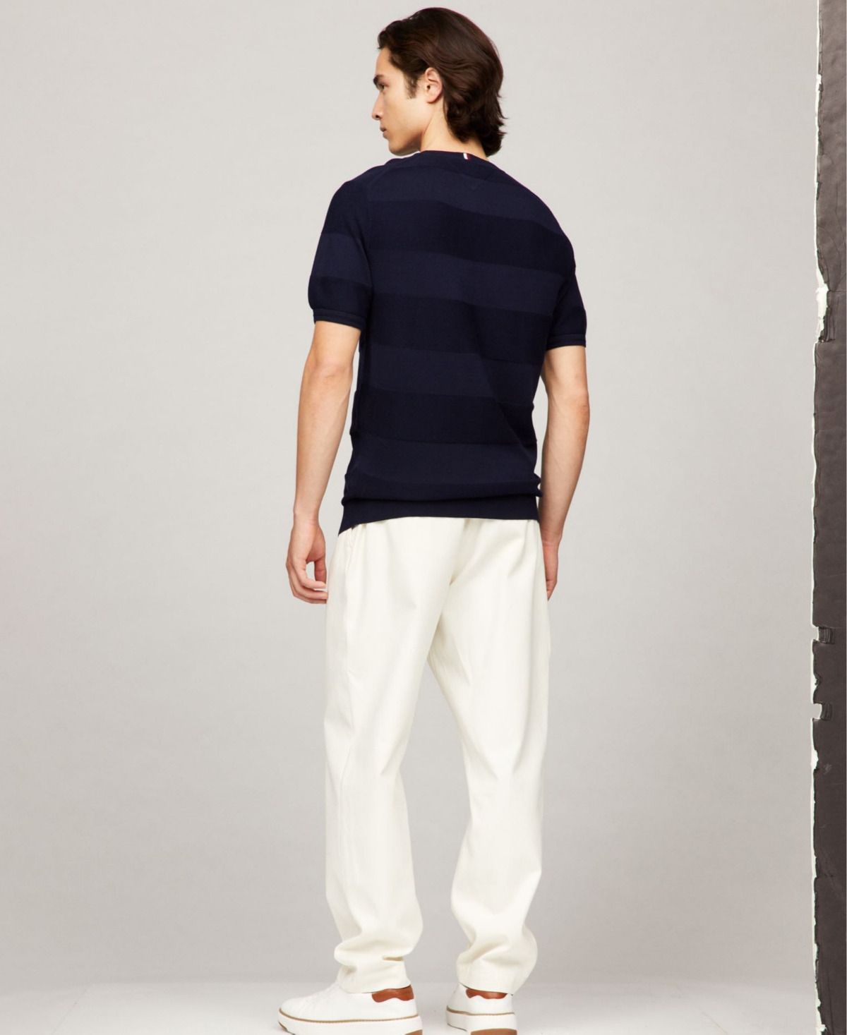 Tommy Hilfiger Men's Dress Casual Striped Short Sleeve Sweater