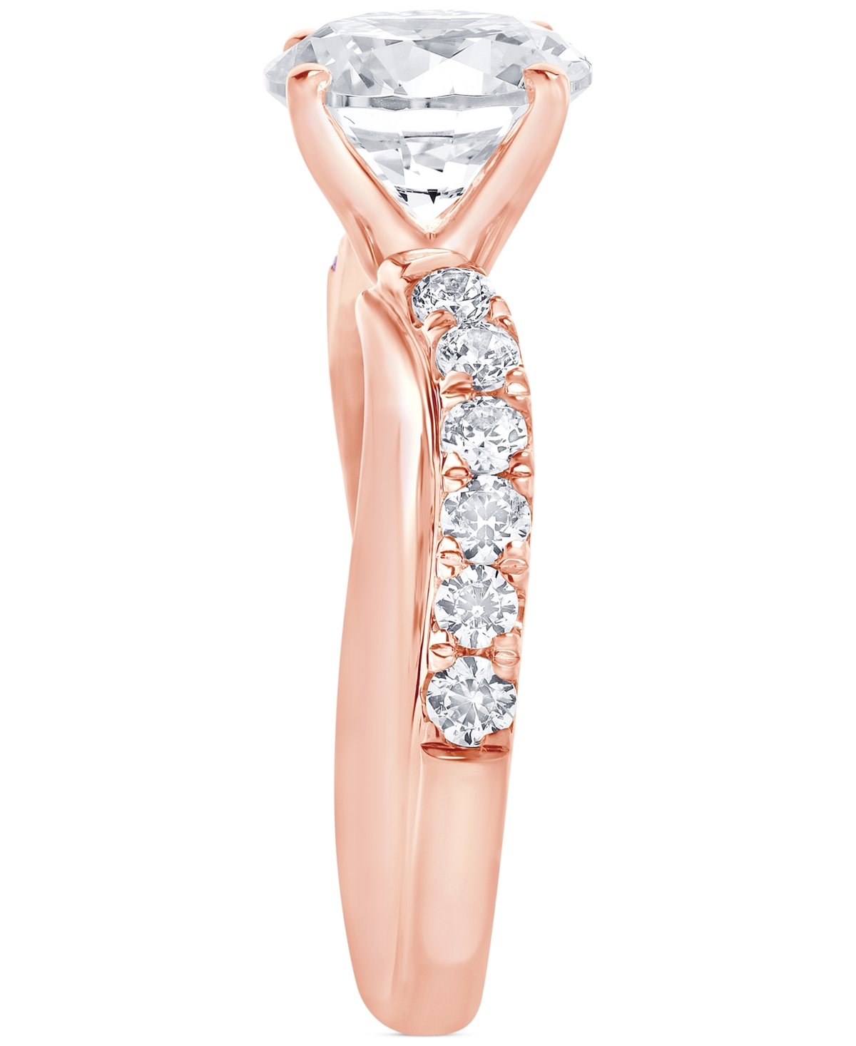Badgley Mischka Igi Certified Lab Grown Diamond Engagement Ring (3 Ct. T.w.) In 14k Yellow, White Or Rose Gold In Rose Gold