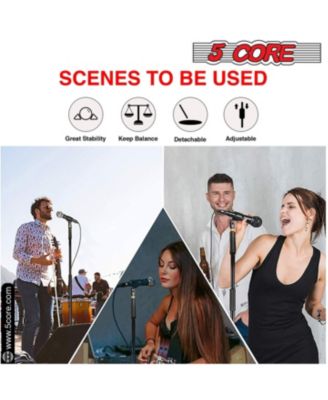 Tripod Mic Stand Height Adjustable 32 to 70" Universal Microphone Mount Stands w Round Base MS RBL