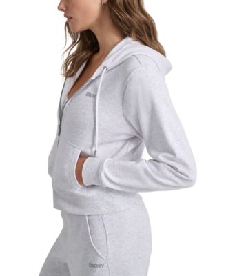 Women's Studded-Logo Full-Zip Fleece Hoodie