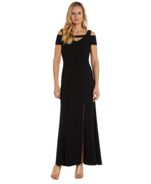 Женское платье R & M Richards Nightway Cold-Shoulder Keyhole Gown, цвет: Чёрный