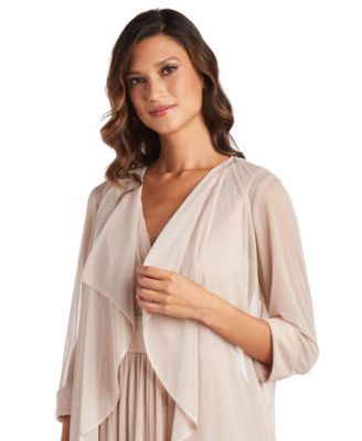 Open-Front Jacket & Metallic Gown