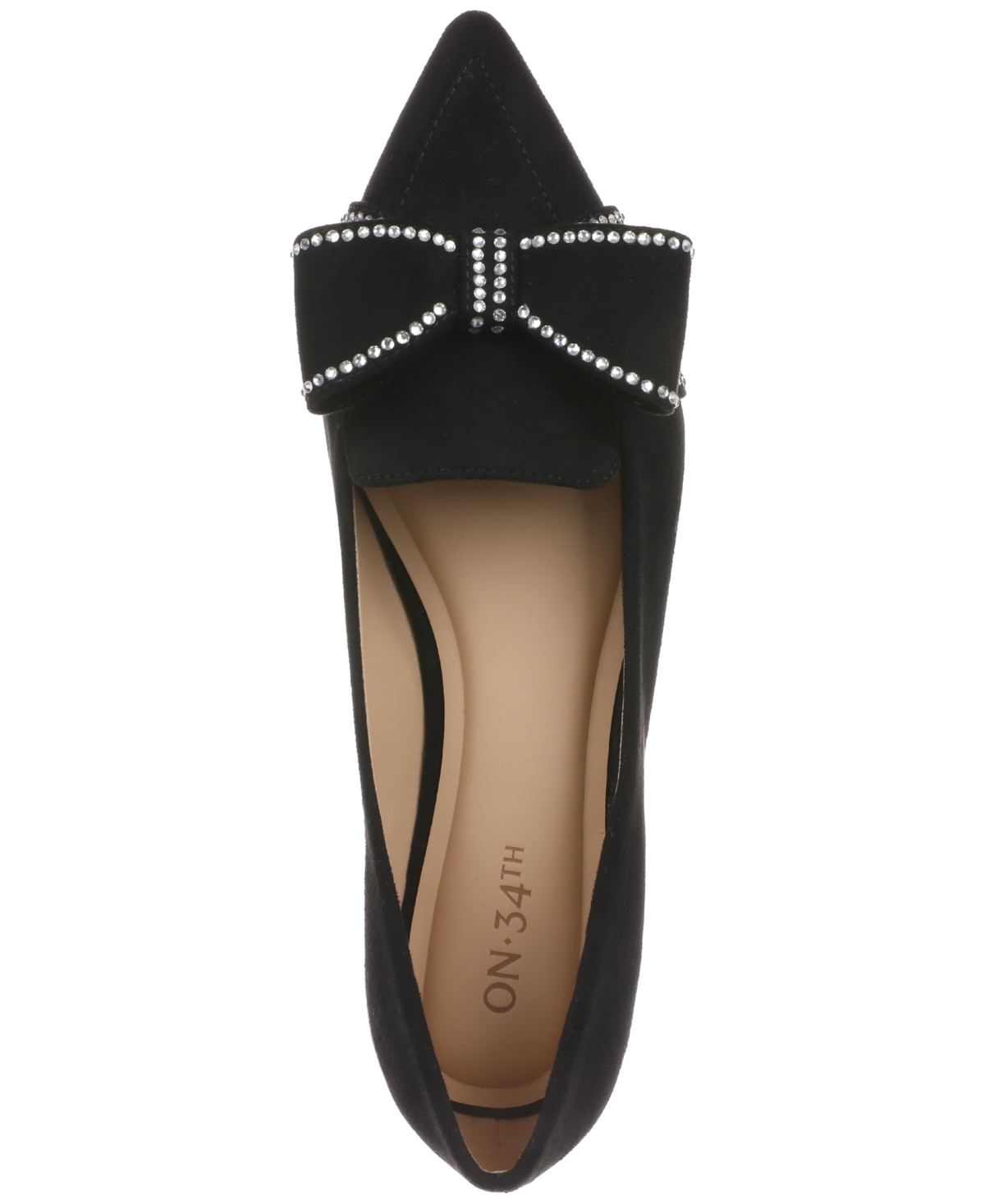 On 34th Women's Kaete Bow Flats, Exclusively At Macy's In Black Micro