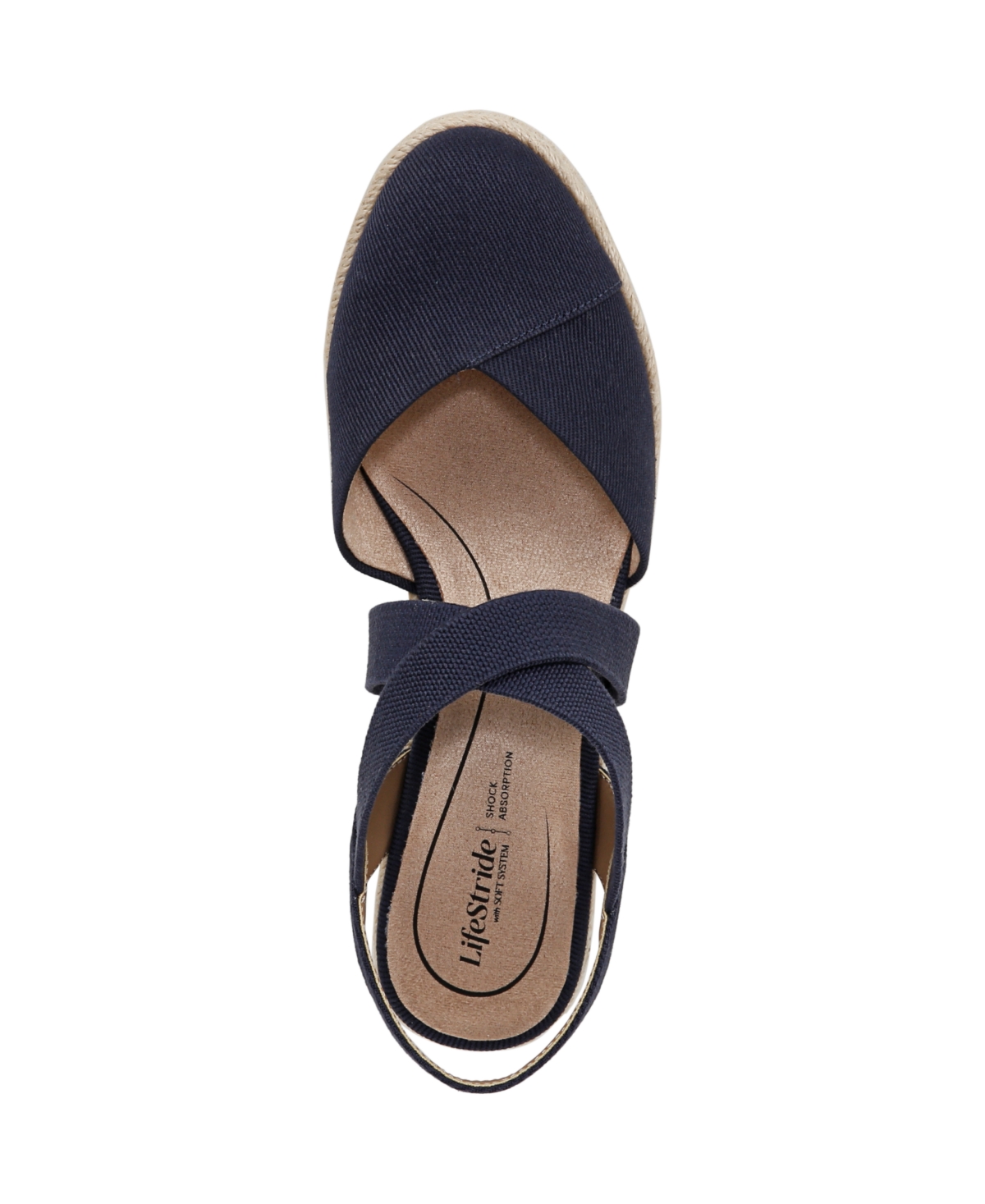 Shop Lifestride Women's Kimball Wedge Espadrilles In Lux Navy Canvas Fabric
