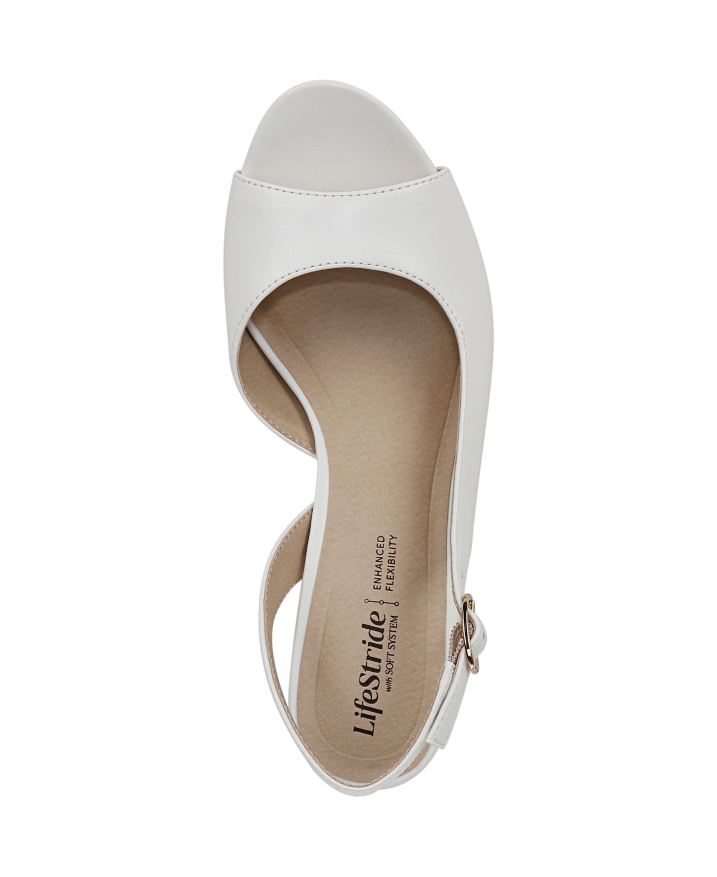 Женские туфли LifeStride Teller 2 Slingback Peep Toe, цвет: Белая искусственная кожа — фото 4