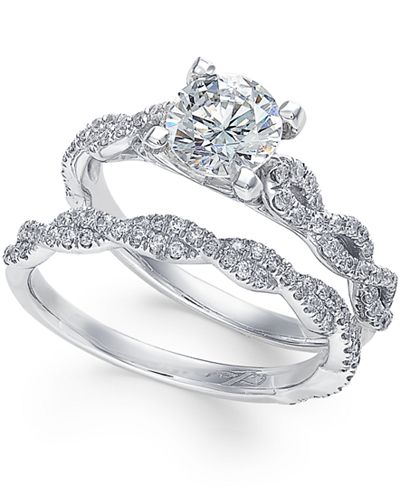X3 Certified Diamond Engagement Ring Set (1-3/8 ct. t.w.) in 18k White Gold