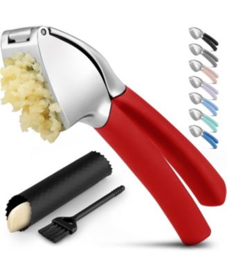 Garlic Press Comfort Grip with Peeler and Brush