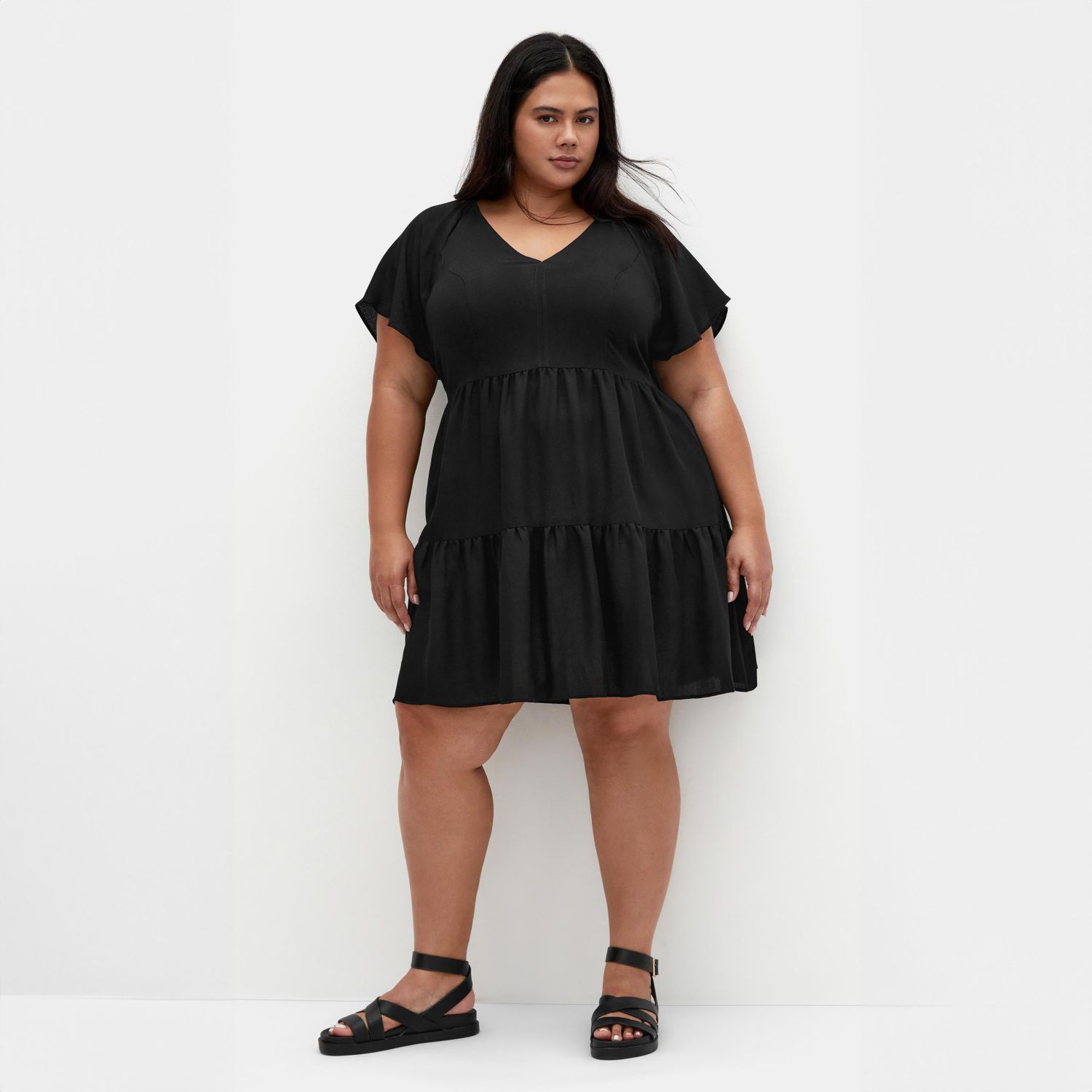 Plus Size Frill Mini Dress