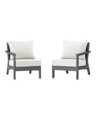 Outdoor Patio HDPE Gray Loveseat Sofa with Patio Cushions