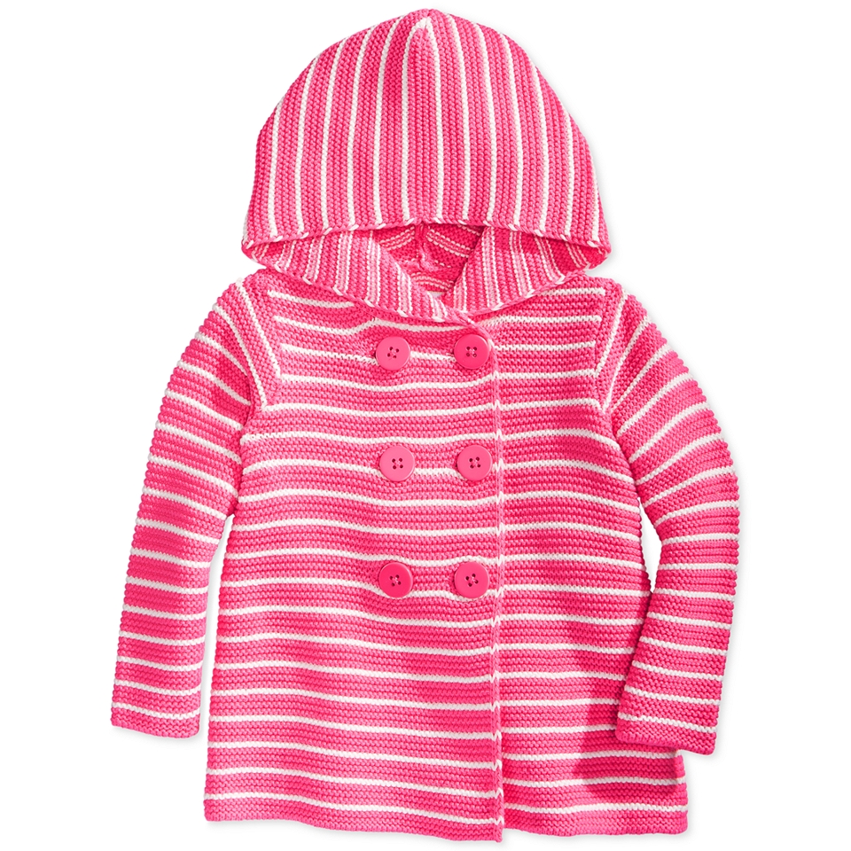 First Impressions Baby Girls Striped Hooded Sweatshirt   Sweaters