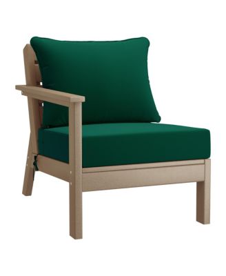 Outdoor 5-Piece Weathered Wood Modular Sectional Patio Furniture Sofa Set